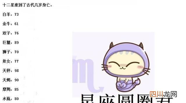 十二星座在古代多少岁身亡 十二星座几岁死