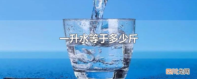 一升水等于多少斤