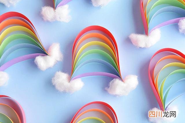 幼儿园彩纸手工花朵制作方法教师节 幼儿园手工教程：用彩纸和棉花制作美丽的彩虹，简单又好看