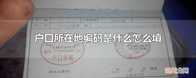 户口所在地编码是什么怎么填