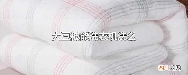 大豆被能洗衣机洗么