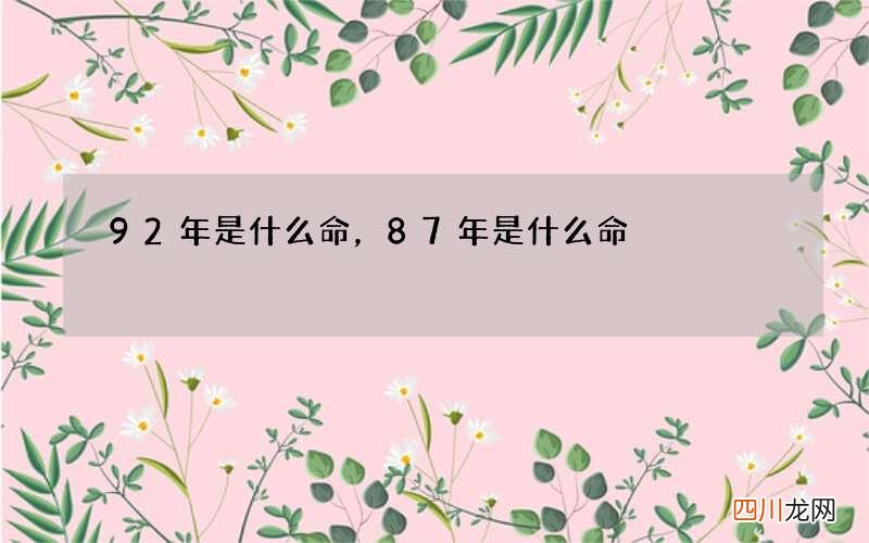 92年是什么命，87年是什么命