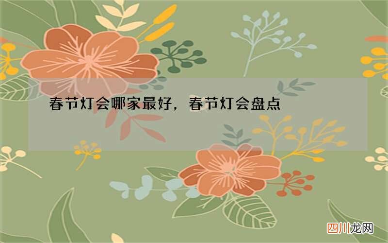 春节灯会哪家最好，春节灯会盘点