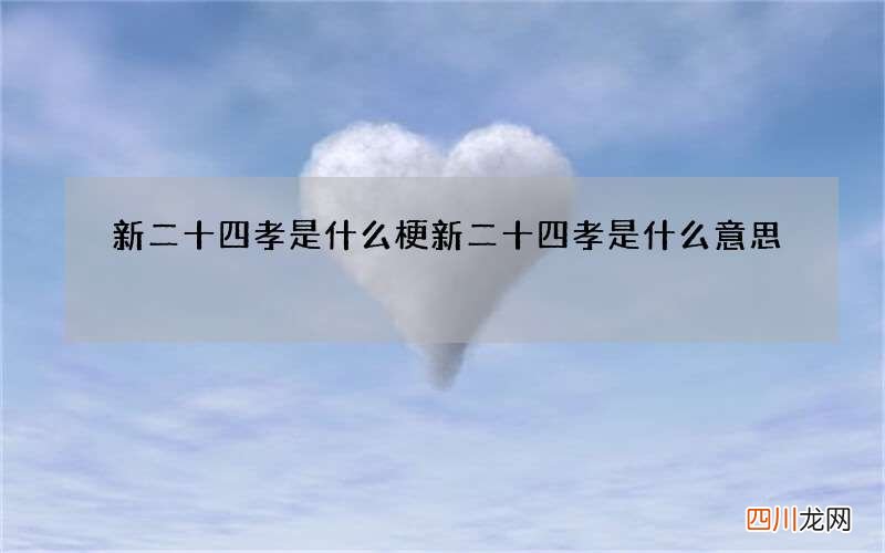 新二十四孝是什么梗 新二十四孝是什么意思