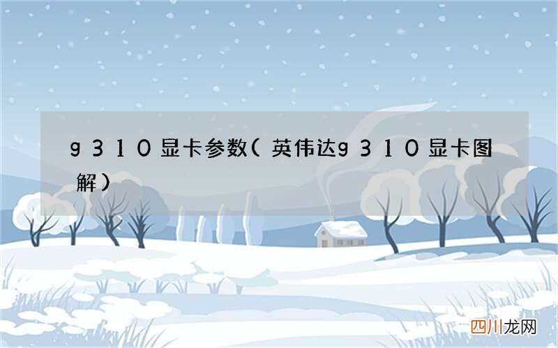 英伟达g310显卡图解 g310显卡参数