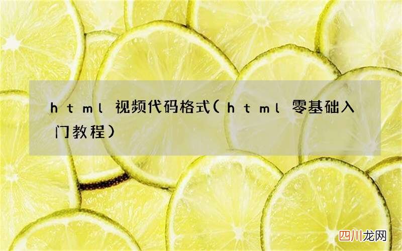 html零基础入门教程 html视频代码格式
