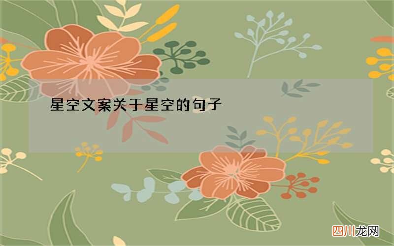 星空文案 关于星空的句子