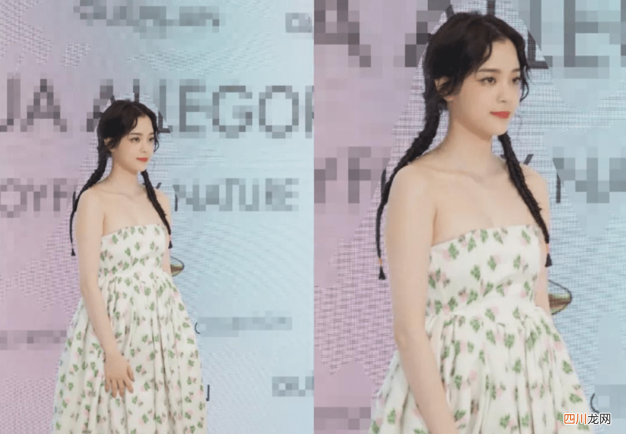 欧阳娜娜碎花抹胸裙穿成孕妇装，这身材是要跟杨天真靠拢？