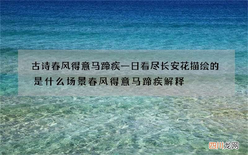 古诗春风得意马蹄疾一日看尽长安花描绘的是什么场景 春风得意马蹄疾解释