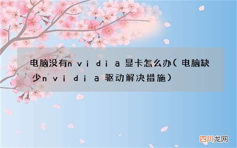 电脑缺少nvidia驱动解决措施 电脑没有nvidia显卡怎么办