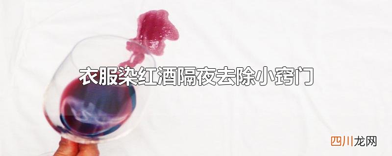 衣服染红酒隔夜去除小窍门