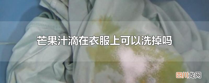 芒果汁滴在衣服上可以洗掉吗