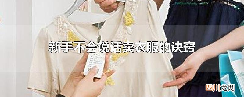 新手不会说话卖衣服的诀窍