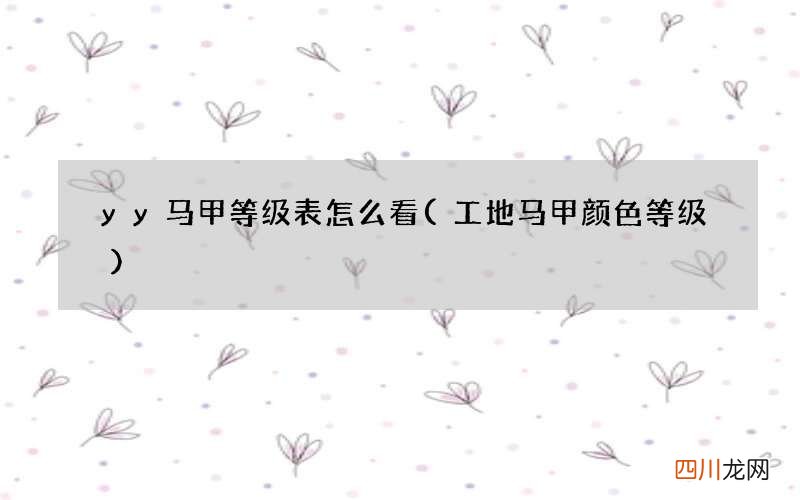 工地马甲颜色等级 yy马甲等级表怎么看