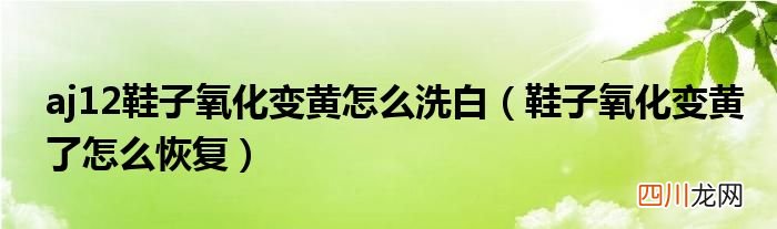 鞋子氧化变黄了怎么恢复 aj12鞋子氧化变黄怎么洗白