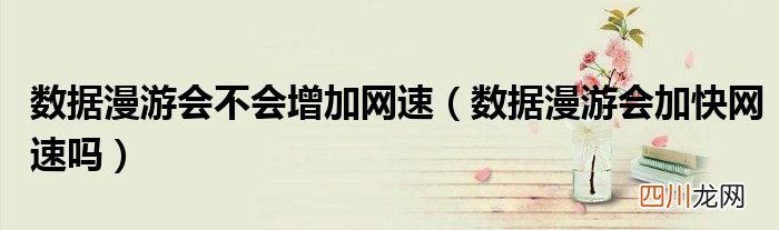数据漫游会加快网速吗 数据漫游会不会增加网速