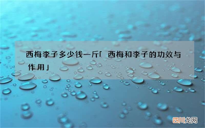 西梅李子多少钱一斤 「西梅和李子的功效与作用」