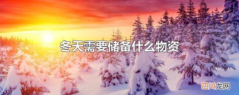 冬天需要储备什么物资