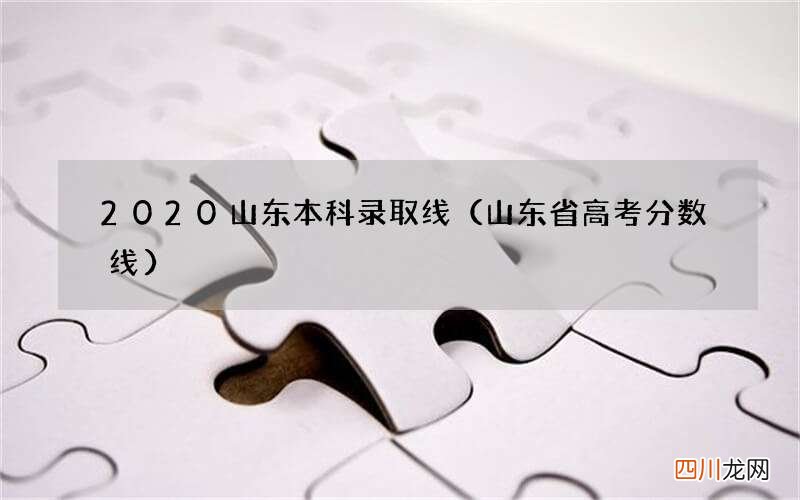 山东省高考分数线 2020山东本科录取线