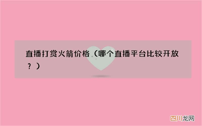 哪个直播平台比较开放？ 直播打赏火箭价格