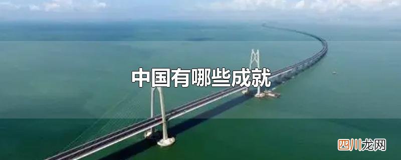 中国有哪些成就