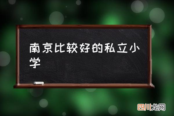南京比较好的私立小学 南京四大名小学？