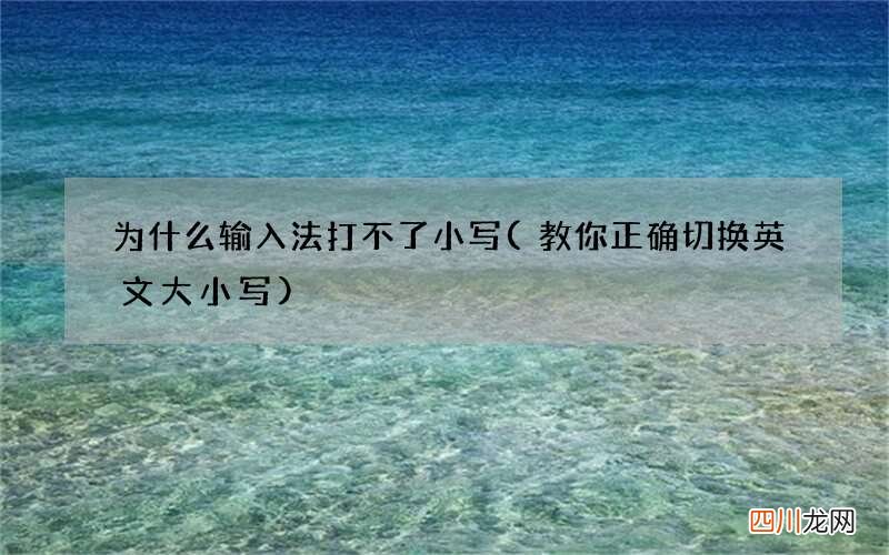 教你正确切换英文大小写 为什么输入法打不了小写
