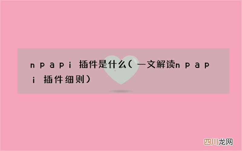 一文解读npapi插件细则 npapi插件是什么