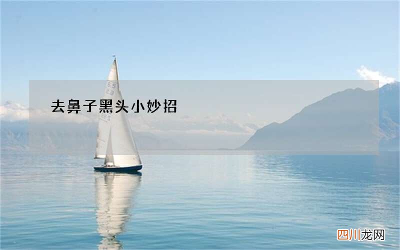 去鼻子黑头小妙招