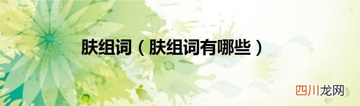 肤组词有哪些 肤组词