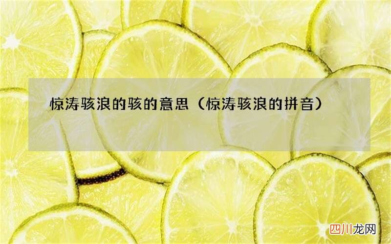 惊涛骇浪的拼音 惊涛骇浪的骇的意思
