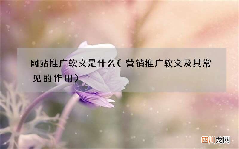 营销推广软文及其常见的作用 网站推广软文是什么
