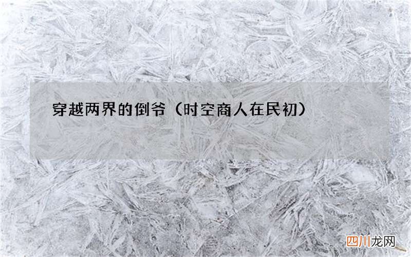 时空商人在民初 穿越两界的倒爷