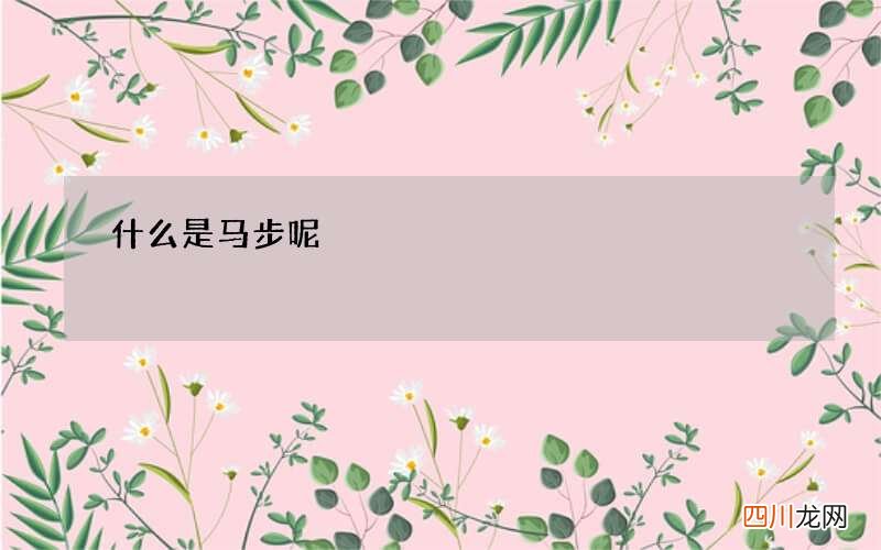 什么是马步呢