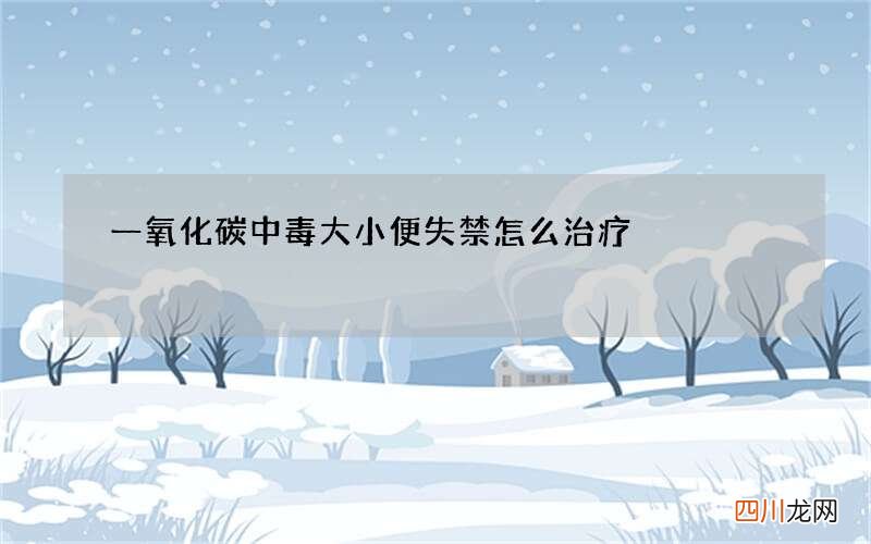 一氧化碳中毒大小便失禁怎么治疗
