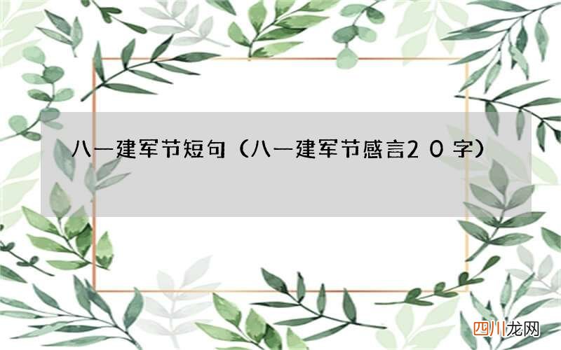 八一建军节感言20字 八一建军节短句