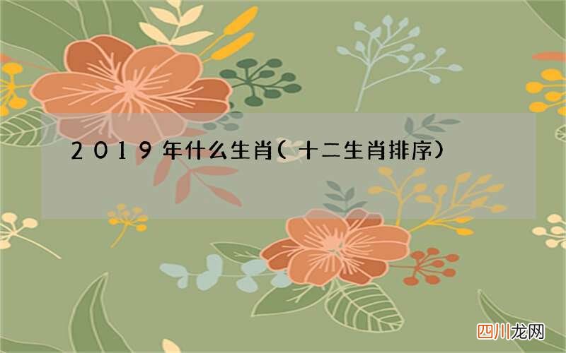 十二生肖排序 2019年什么生肖