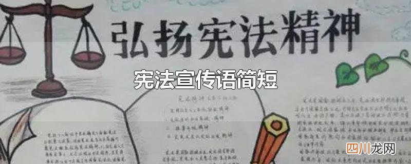 宪法宣传语简短