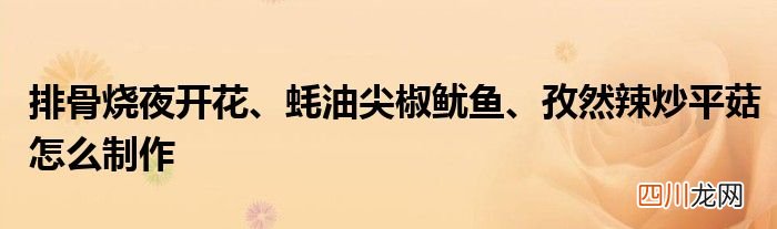 排骨烧夜开花、蚝油尖椒鱿鱼、孜然辣炒平菇怎么制作