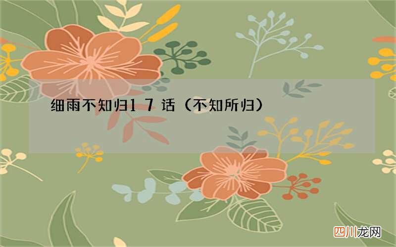 不知所归 细雨不知归17话