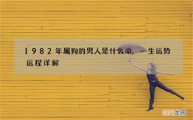 1982年属狗的男人是什么命,一生运势运程详解