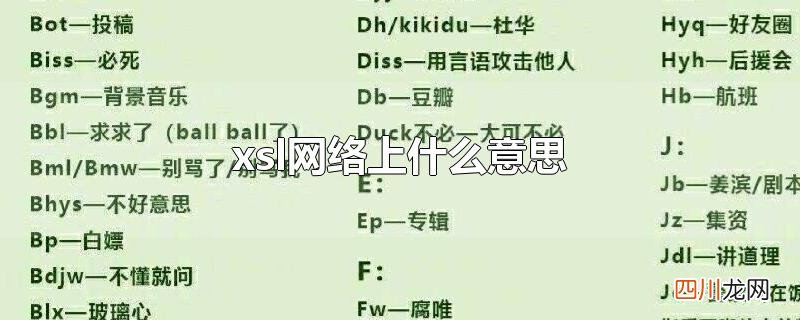 xsl网络上什么意思