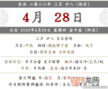 2022年农历三月二十八日黄历有哪些宜忌要注意？
