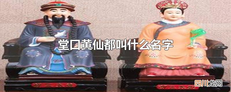 堂口黄仙都叫什么名字