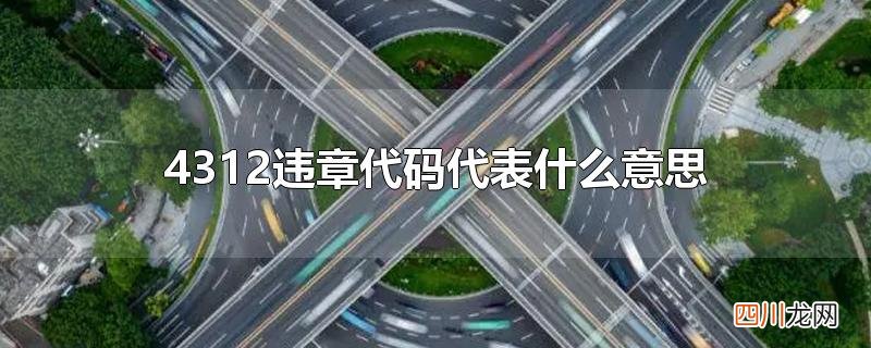 4312违章代码代表什么意思
