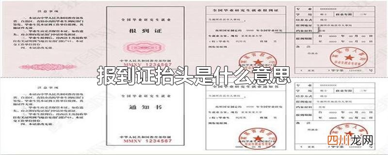 报到证抬头是什么意思