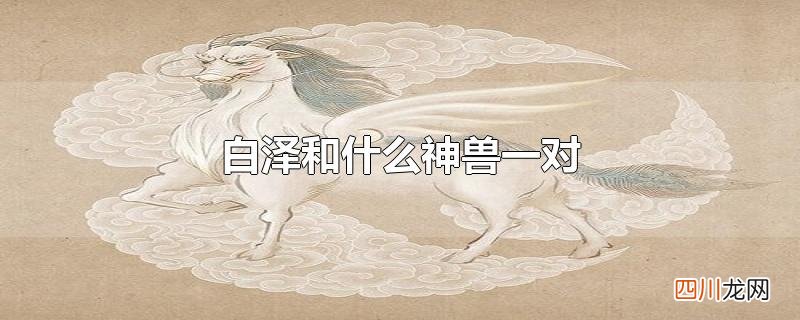 白泽和什么神兽一对