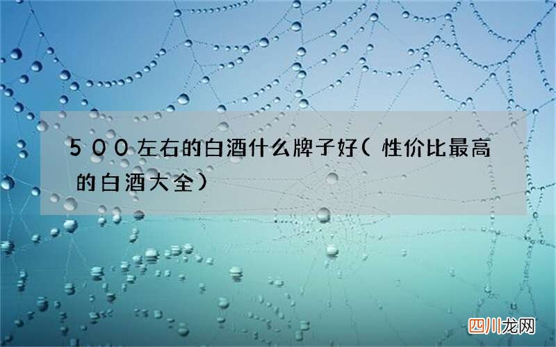 性价比最高的白酒大全 500左右的白酒什么牌子好