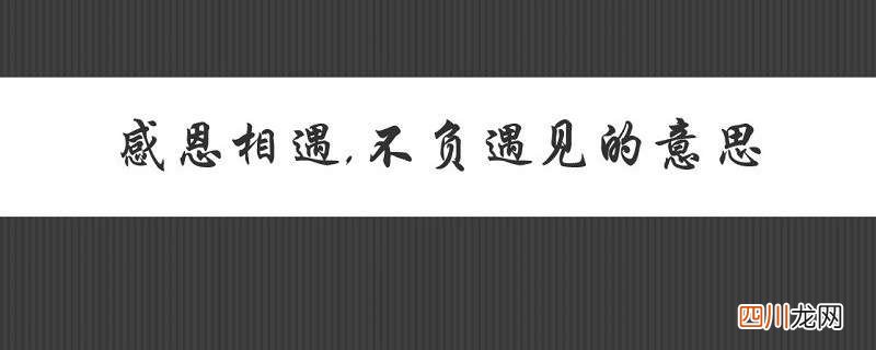 感恩相遇,不负遇见的意思