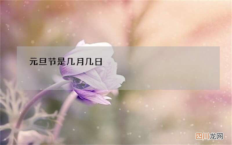 元旦节是几月几日